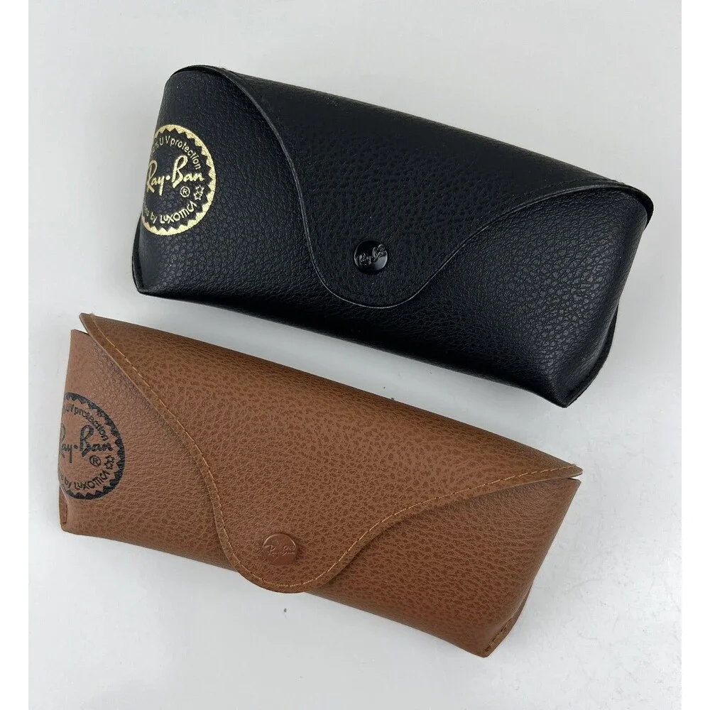 2 Authentic Luxottica Ray Ban Pebbled Eyeglass Sunglasses Glasses Snap Cases
